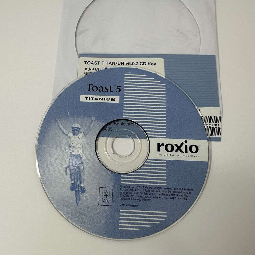 Roxio Toast 5 Titanium Software DVD for Mac OS X Pre-Owned